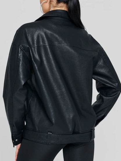 AMÉLIE | Blouson Biker en Cuir Tendance