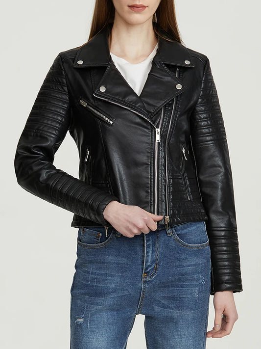 ADRIANA | Veste en Similicuir au Design Biker Tendance