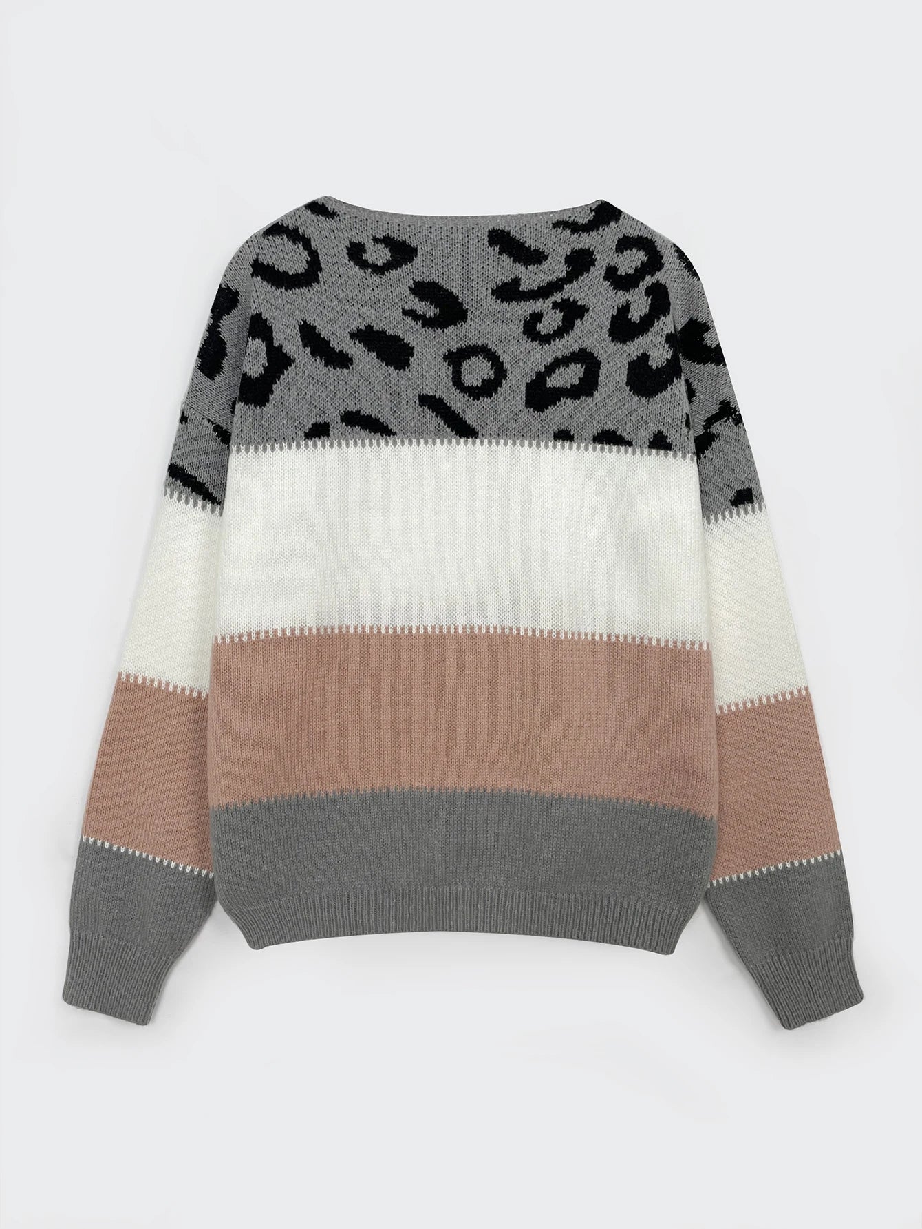 ALEXIA | Pull en Maille Motif Léopard et Color Block