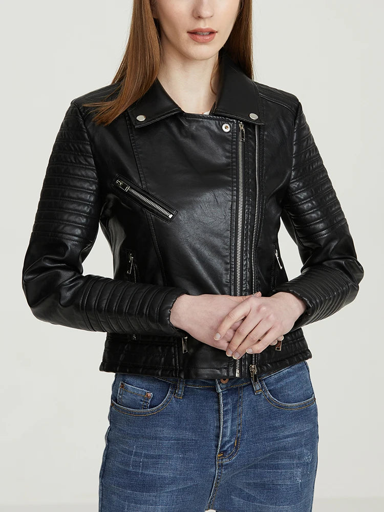 ADRIANA | Veste en Similicuir au Design Biker Tendance